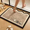 Alfombrilla Absorbente para Suelo de Baño Felpudo Antideslizante para Baño Felpudo de Barro Diatomeas para Puerta de WC Lavabo Baño Felpudo Suave para Pies