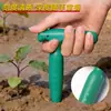 Ferramenta para transplante e fertilização de mudas, furador de jardim de aço inoxidável com cabo de madeira, semeador, furador de buracos para mudas de plástico