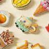 Adesivos de geladeira gourmet ins criativos para brincar com comida adesivos magnéticos decorações de casa tridimensionais adesivos magnéticos de geladeira de resina atacado