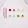 Venta caliente transfronteriza 5 mm flor pequeña colorida suculenta decoraciones para arte de uñas resina pequeños accesorios pinzas para el pelo DIY pendientes accesorios para uñas