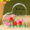 Nuevo Producto Transfronterizo Amor Transparente Acrílico Tulipán Regalo para el Día de la Madre y Navidad Decoración de Escritorio