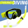 Gafas de Buceo de Silicona Todo en Uno Profesionales para Adultos con Equipo de Snorkel Semi-Seco Máscara Trenzada para Natación