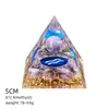 Pirâmide de Cristal Natural 5cm Estilo Europeu e Americano Decoração de Mesa para Casa e Escritório Ornamento de Pirâmide de Resina para Yoga Meditação
