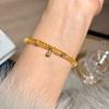 Pulsera de Ábaco de Citrino Natural de la Suerte de Plata Esterlina S925 Nicho Apilada Lujo Ligero Exquisita Pulsera de Calabaza de Turmalina para Mujer