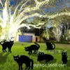 Placa de Jardim para Halloween Gato Preto Decoração de Jardim ao Ar Livre Silhueta de Terror Placa de Gato Preto Impermeável