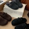 Pantuflas Gruesas de Moda Estilo Birkenstock para Mujer, Para Uso en Exteriores, Otoño e Invierno 2025, Pantuflas Medias Peludas que Aumentan la Altura