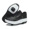 Nuevos Zapatos con Ruedas Dobles para Niños y Niñas, Tenis de Patinaje de Velocidad para Adultos, Patines Desmontables para Niños
