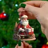Decoración colgante de árbol de Navidad plano de acrílico transfronteriza, adornos colgantes de Papá Noel para el hogar y el coche