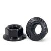 Aço Inoxidável 304 Zinco Preto Porca Sextavada com Flange Din6923 Superfície de Flange Dentada Anti-Derrapante M2.5~M16