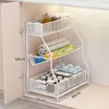 Estante de Almacenamiento para Fregadero de Cocina del Hogar Gabinete Deslizante Estante Deslizante por Capas Cesta Deslizante Estante de Almacenamiento para Platos de Fregadero Condimentos