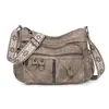 Nova bolsa casual de couro PU leve com compartimento único, bolsa de mamãe retrô moderna de grande capacidade, bolsa transversal casual feminina