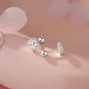 Pendientes de Plata de Ley S999 con Cierre de Rosca de Trébol de Cuatro Hojas de la Suerte Lujo Ligero Nicho Versátil Exquisito Temperamento Sensación de Alta Gama Pendiente Venta al por Mayor
