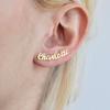 Explotaciones transfronterizas aretes de nombre de acero inoxidable Charlotte aretes de letra personalizados DIY nombre en inglés en stock