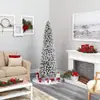 Pinheiro de Natal artificial de PVC para uso doméstico, decoração de cena de neve, enfeite de shopping para feriados Árvore de Natal Flocada 1,8m