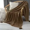 Manta de Sofá Manta Decorativa Cubierta para Siesta en la Oficina Manta Pequeña de Lana Tejida Tela de Fondo para Fotos Camino de Cama