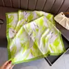 Bufanda Estampada Nueva y Elegante de Seda Sintética, Chal de Alta Gama, Bufanda para el Cuello con Protección Solar, Pañuelo Cuadrado Pequeño, Pañuelo para la Cabeza, Bufanda para Mujer