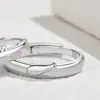 Anillo de Pareja Gato y Pez Nuevo Diseño de Nicho Dibujo Animado Anillo Prime Anillo Abrible Original Anillo Corazón de Chica Linda