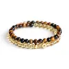 Pulseira de Olho de Tigre Amarelo Natural e Cristal Amarelo com Duplo Círculo Acessórios de Método Antigo Fábrica de Pulseiras de Cristal Venda por Atacado em Estoque Dropshipping