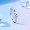 Anillos de Pareja Originales Gato y Pez Amor Pareja Anillos Plata Pura Lindos Nicho Anillos de Graffiti Anillo Abierto Simple Regalo de Cumpleaños
