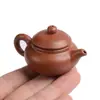 Mango de tetera de punta de dedo pieza de arena púrpura tetera pequeña olla de punta de dedo juego de té de kung fu té exquisito para los dedos mesa de té mini