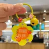 Llavero con Etiqueta de Flor Acrílica, Anillo, Accesorio DIY con Cascabel, Colgante Lindo y Creativo para Mochila