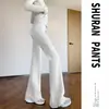 Calça ligeiramente flare, corte slim, versátil, nova calça casual 2026, justa, modeladora, forrada com fleece, adequada para o trajeto, com toque relaxado e leve elasticidade
