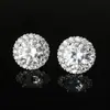 Pendientes de Hip-Hop Europeos y Americanos de Moda de Gama Alta con Clústeres Grandes Tachonados de Diamantes Brillantes de 12 mm para Hombres y Mujeres