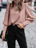 2025 Comercio Exterior Ropa Europea y Americana Transfronterizo Amazon Estación Independiente Aliexpress Camiseta Manga Larga Botones Color Sólido Casual