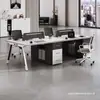 Escritorio de estación de trabajo ecológico E0, escritorio de computadora para oficina de planta libre, diseño simple y moderno, estación de trabajo para varias personas con sillas a juego