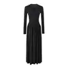Vestido Largo de Manga Larga Retorcido con Cuello en V Estilo Francés para Mujer Otoño Nuevo Chica Picante Cintura Ceñida Patchwork Ajustado Vestido Largo Puro Deseo