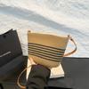 Bolsa de Crowdsourcing Pequeña Estilo Francés Nueva Bolso Cruzado Versátil con Cremallera Forrada Estilo Ins Bolso Hecho a Mano Popular entre Celebridades de Internet Bolso de Paja Limpiada