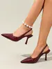 Sandálias de Salto Agulha Elegantes de Corte Baixo Estilo Inverno 2026 para Mulheres, Sandálias de Salto Agulha Elegantes e Modernas com Bico Fino e Costas Abertas para Mulheres