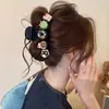 Pinza para el pelo coreana para mujer, pinza de tiburón de estilo simple, pasador de alta gama, pinza para la parte trasera de la cabeza, pinza de hueso de dragón con lunares