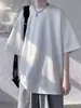 Camiseta de hombre de manga corta con textura de gofre, transfronteriza, simple y versátil, de corte holgado para verano, camiseta casual juvenil a la moda