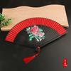 Abanico de Bambú Verde de Alta Calidad Estilo Antiguo Chino Abanico Plegable para Danza Regalo para Mujer Hanfu Cheongsam Abanico Plegable de Verano