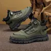 Nuevos Zapatos de Trabajo de Caña Alta para Hombre Primavera y Otoño 2026, Botas Retro Estilo Británico para Hombre, Botas Martin de Suela Gruesa para Hombre