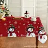 Mantel bestseller transfronterizo nuevo de Amazon: Decoración de mesa Navideña de copo de nieve, pino y muñeco de nieve para fiestas