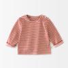 Bebês Meninos e Meninas Usam Camisetas de Base para Primavera e Outono para Bebês e Crianças Pequenas de 0 a 3 Anos Estilo Coreano Camisetas de Manga Longa Listradas Tops 51116