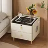 Mesa de Cabeceira Inteligente Multifuncional Luxo Alto Fim Armazenamento para Quarto Áudio Bluetooth Carregamento Sem Fio Mesa de Cabeceira Atacado