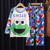Pijama para Niños Traje de Manga Larga Primavera y Otoño Pijama para Niñas Ropa de Casa para Niños Ropa de Bebé de Dos Piezas Ropa Infantil Tailandesa