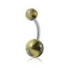 Piercing para ombligo de bola acrílica multicolor transfronterizo, anillo para ombligo de chocolate sedoso, calibre 14g, barra de acero inoxidable para perforación, hebilla para ombligo