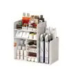 Caja de almacenamiento cosmético, organizador de labiales y productos para el cuidado de la piel, estante organizador para dormitorio de estudiante, estante de tocador de escritorio