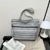 Bolso de Hombro Tejido de Moda para Mujer, Nuevo Estilo Étnico, Bloques de Color, Rayas, Simple, para el Trabajo y los Viajes