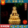 O cartão é de latão 2 polegadas deus da riqueza Xizang 6cm flor de lótus duru verde ornamentos de Buda manjusri bodhisattva estátua de bronze