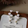 Pendientes de Perla en Forma de C de Plata de Ley 925 con Pasador Moda Europea y Americana Temperamento Versátil Lujo Ligero Sentido de Alta Gama Sentido de Diseño de Pendientes Nicho