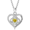Colar Europeu e Americano Transfronteiriço Coração Eterno Prata Esterlina S925 Trevo de Quatro Folhas Coração Colar Moda Feminina Luxo Leve Pingente de Diamante