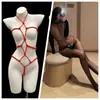 Lencería sexy Yimengyao, conjunto de atuendo seductor de cuerdas, uniforme de malla de tentación qqny para mujer