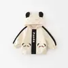 Chamarra con Capucha para Bebé Primavera y Otoño Estilo Coreano Niños Pequeños Niñas Ropa de Otoño Chamarra Lindo Top de Panda de Otoño para Niños