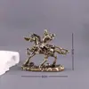 Estátua de Guan Gong a Cavalo de Latão Puro, Item Decorativo Retro Guan Yu Vintage, Ornamento Artesanal Pet de Chá para Mesa