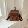 Nueva Moda Romántica Estilo Británico de Escuela Secundaria Mochila Pequeña Bloque de Color Doble Correa para el Hombro Bolso de Mujer Estilo Japonés Academia Dibujos Animados Dulce Fresco